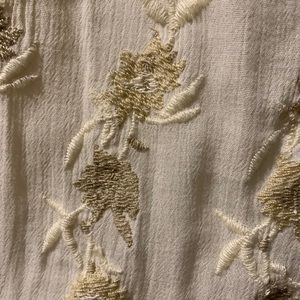 Off the shoulder embroidered flower blouse